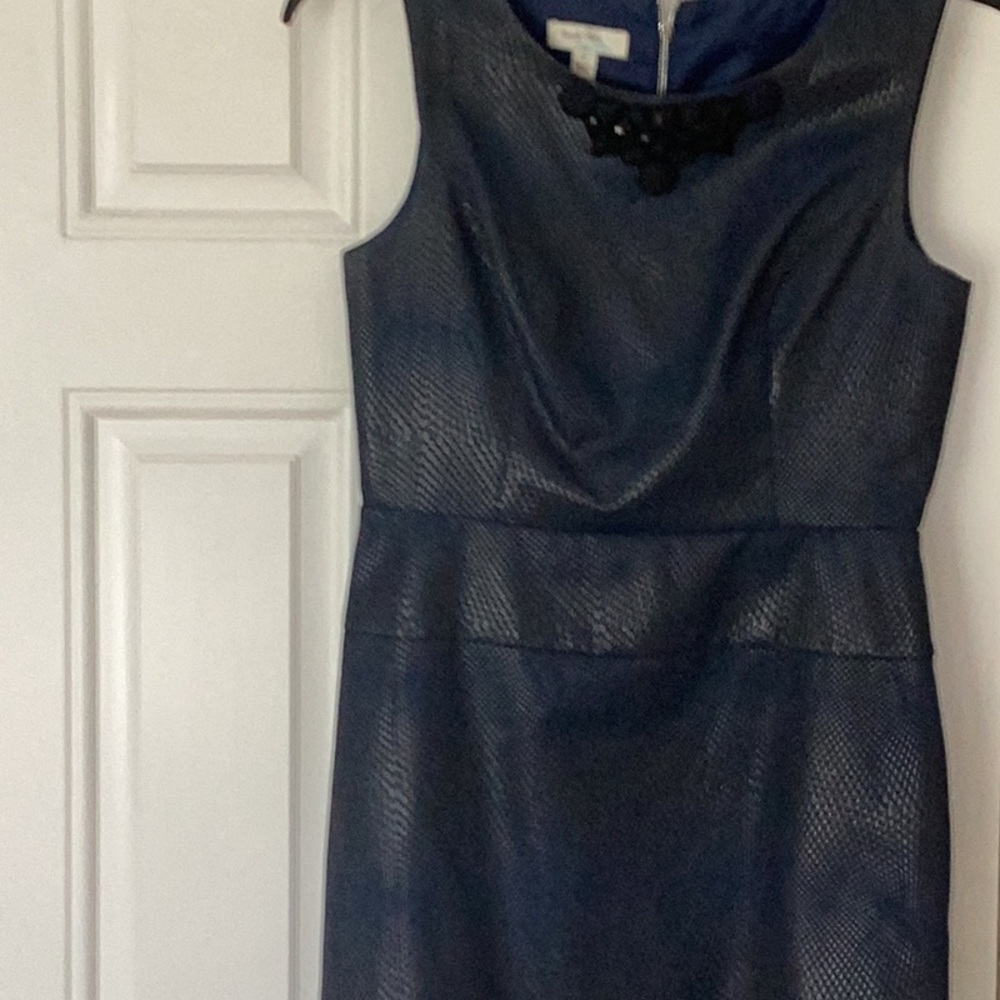 Blue Cowl Neck Sleeveless Sheath Mini Dress